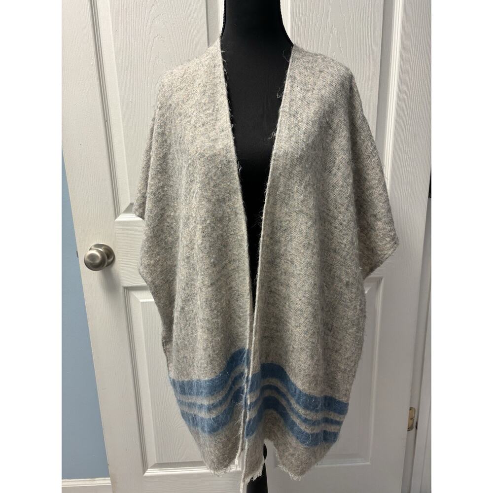 Loft Gray and Blue Cardigan Poncho XS/S